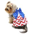 Klippo Pet Klippo Pet KDR063MZ Puppy Patriotic Red; White & Blue Large Bow Sundress - Medium KDR063MZ